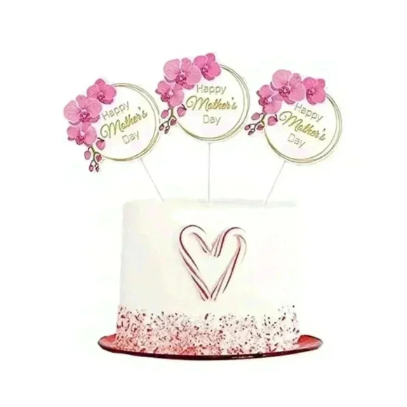 Pack of 15 Cake Topper, Mother's Day, Pink - Picture 4 of 5